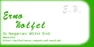 erno wolfel business card